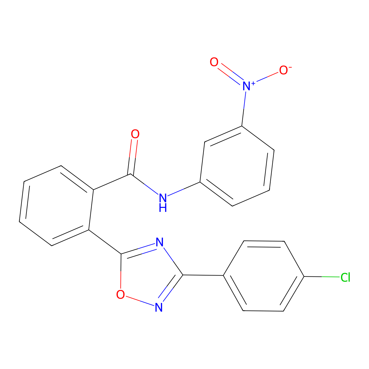 2-[3-(4-chlorophenyl)-1,2,4-oxadiazol-5-yl]-N-(3-nitrophenyl)benzamide molecular structure, CAS 831185-44-5