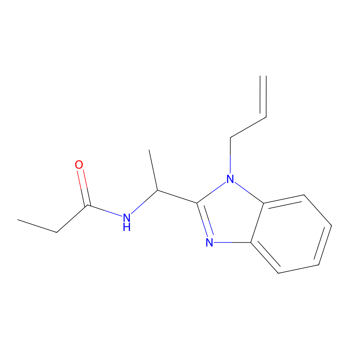 N-[1-(1-allyl-1H-benzimidazol-2-yl)ethyl]propanamide molecular structure, CAS 831185-82-1