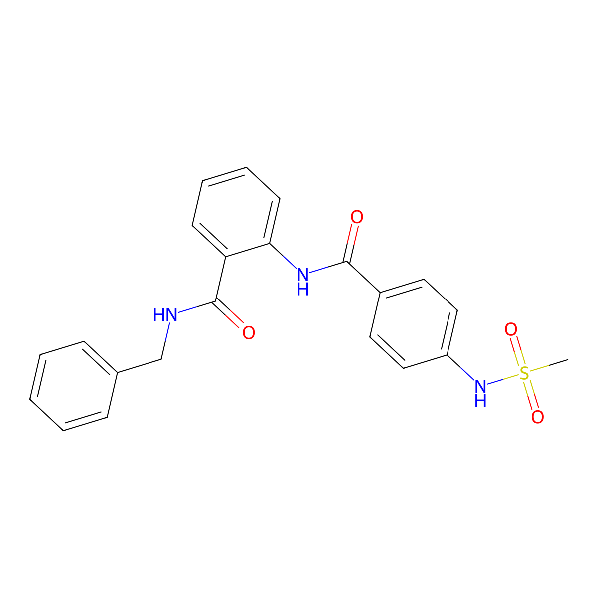 N-benzyl-2-[[4-(methanesulfonamido)benzoyl]amino]benzamide molecular structure, CAS 831185-83-2