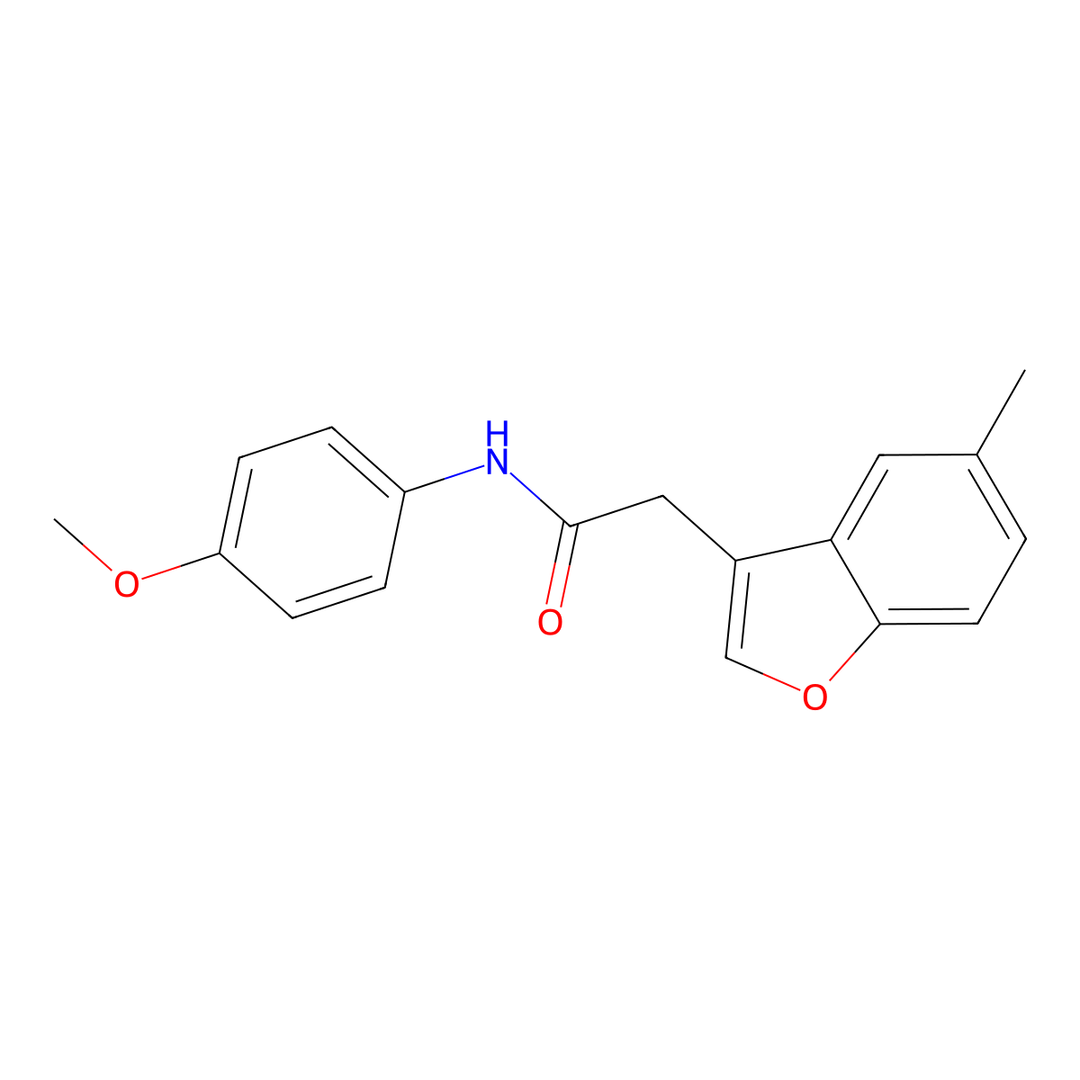 N-(4-methoxyphenyl)-2-(5-methyl-1-benzofuran-3-yl)acetamide molecular structure, CAS 831186-83-5