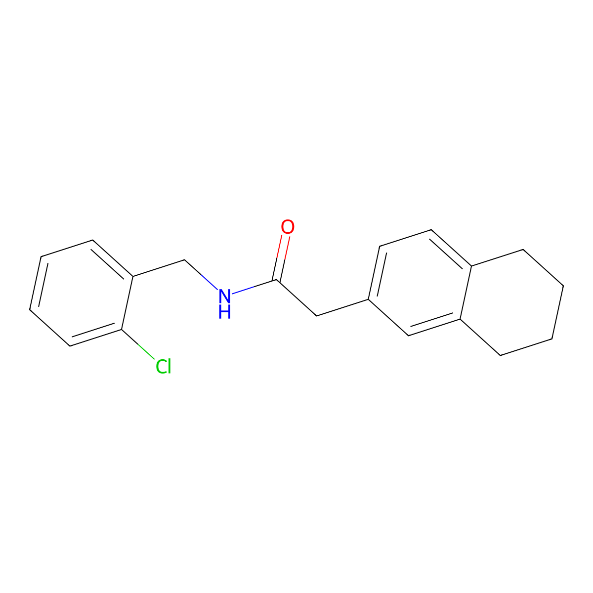 N-(2-chlorobenzyl)-2-(5,6,7,8-tetrahydronaphthalen-2-yl)acetamide molecular structure, CAS 831187-13-4