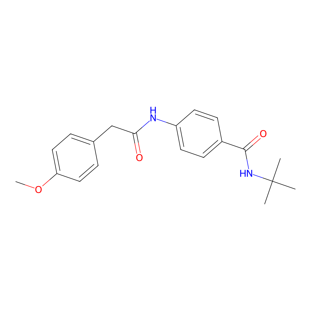 N-tert-butyl-4-[[2-(4-methoxyphenyl)acetyl]amino]benzamide molecular structure, CAS 831187-14-5