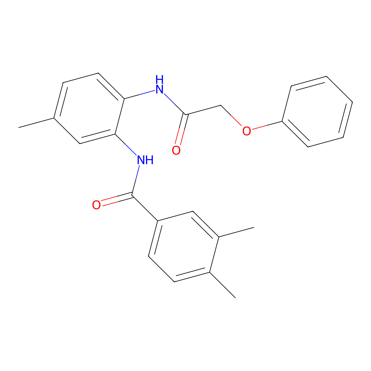 3,4-dimethyl-N-[5-methyl-2-[(2-phenoxyacetyl)amino]phenyl]benzamide molecular structure, CAS 831187-30-5