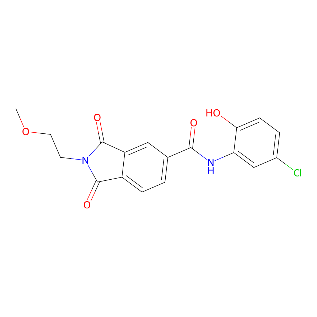 N-(5-chloro-2-hydroxyphenyl)-2-(2-methoxyethyl)-1,3-dioxoisoindole-5-carboxamide molecular structure, CAS 831187-45-2