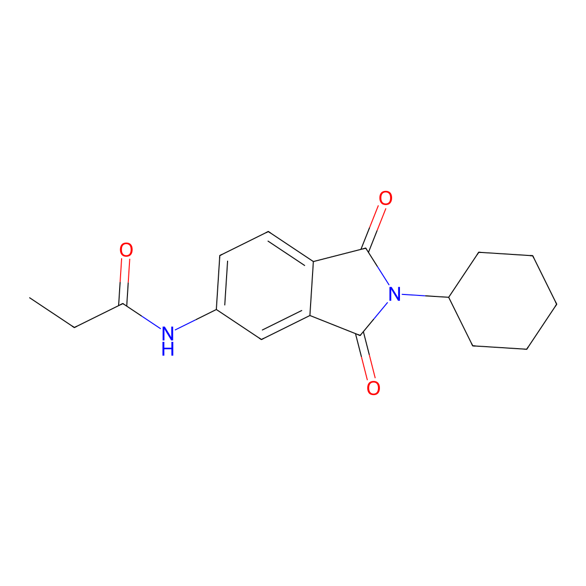 N-(2-cyclohexyl-1,3-dioxoisoindol-5-yl)propanamide molecular structure, CAS 831187-64-5