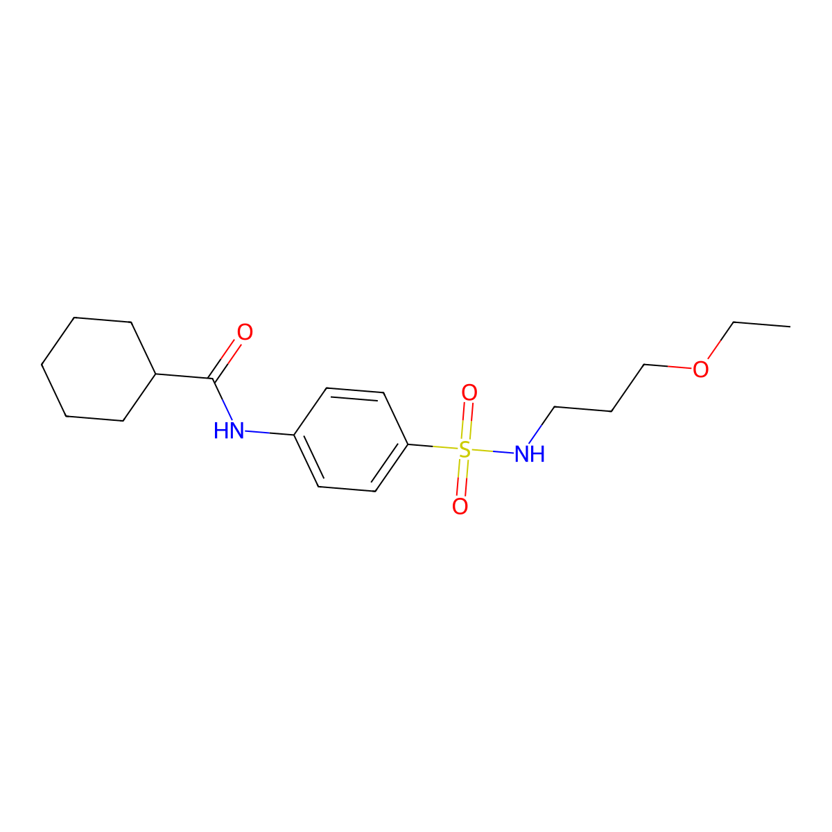 N-[4-(3-ethoxypropylsulfamoyl)phenyl]cyclohexanecarboxamide molecular structure, CAS 831187-79-2