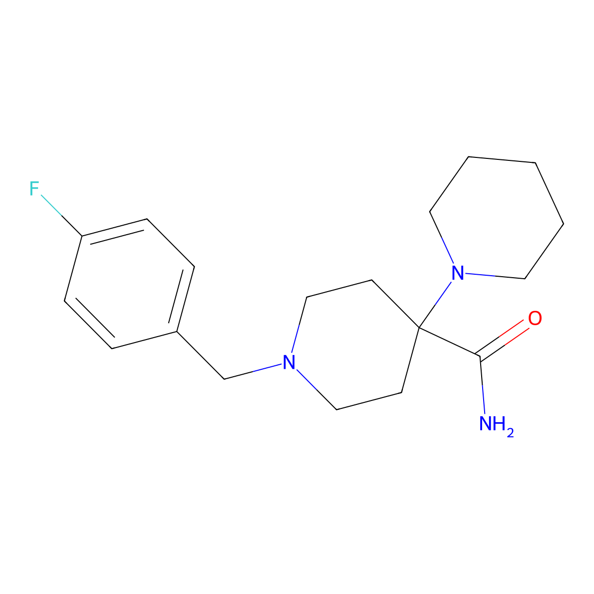 1'-(4-Fluorobenzyl)-1,4'-bipiperidine-4'-carboxamide molecular structure, CAS 831187-80-5