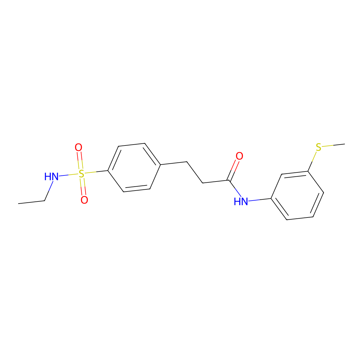 3-[4-(ethylsulfamoyl)phenyl]-N-(3-methylsulfanylphenyl)propanamide molecular structure, CAS 831187-85-0