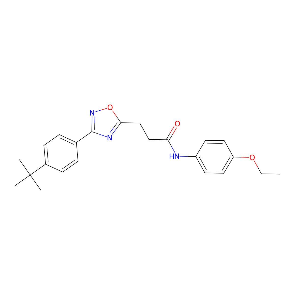 3-[3-(4-tert-butylphenyl)-1,2,4-oxadiazol-5-yl]-N-(4-ethoxyphenyl)propanamide molecular structure, CAS 831187-98-5