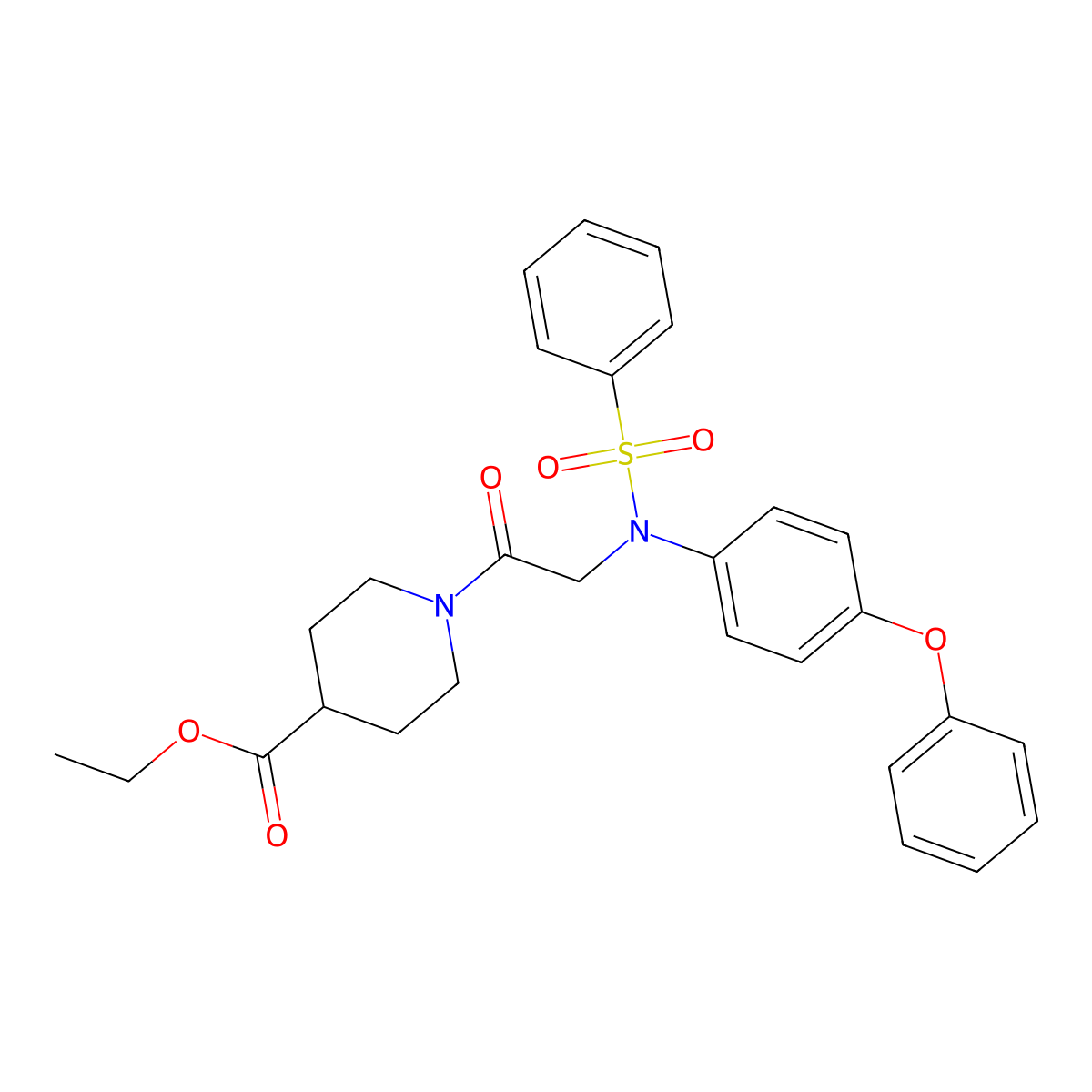 ethyl 1-[N-(4-phenoxyphenyl)-N-(phenylsulfonyl)glycyl]piperidine-4-carboxylate molecular structure, CAS 831188-13-7