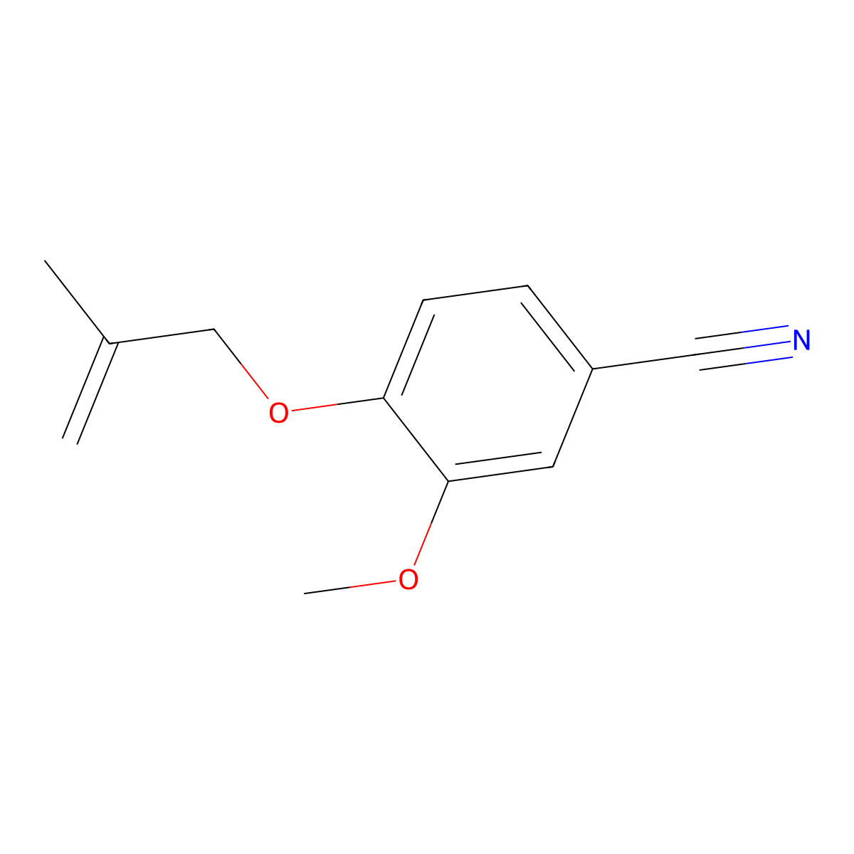 3-Methoxy-4-((2-methylallyl)oxy)benzonitrile molecular structure, CAS 831188-29-5