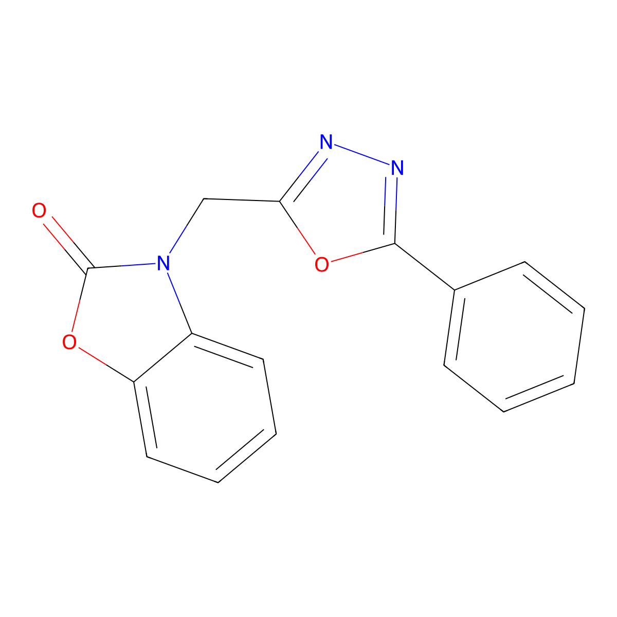3-((5-phenyl-1,3,4-oxadiazol-2-yl)methyl)benzo[d]oxazol-2(3H)-one molecular structure, CAS 831188-57-9