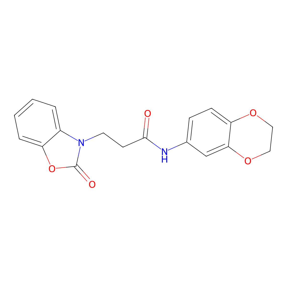 N-(2,3-dihydro-1,4-benzodioxin-6-yl)-3-(2-oxo-1,3-benzoxazol-3(2H)-yl)propanamide molecular structure, CAS 831188-65-9