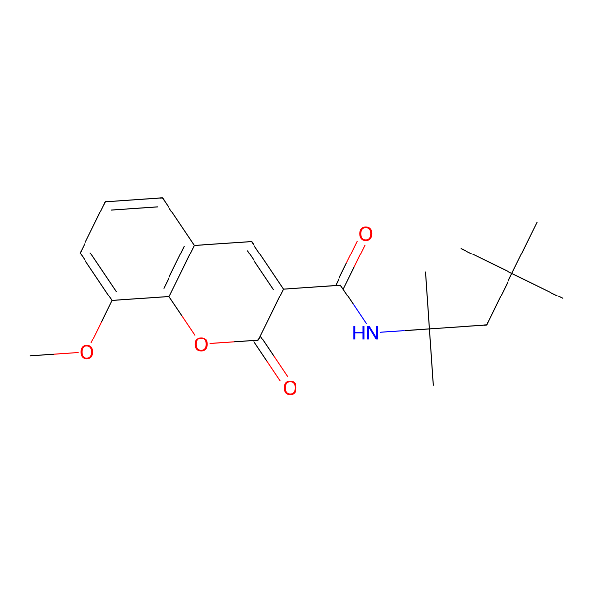 8-methoxy-2-oxo-N-(2,4,4-trimethylpentan-2-yl)-2H-chromene-3-carboxamide molecular structure, CAS 831188-80-8