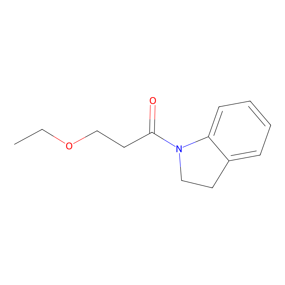 1-(2,3-dihydro-1H-indol-1-yl)-3-ethoxypropan-1-one molecular structure, CAS 831188-86-4