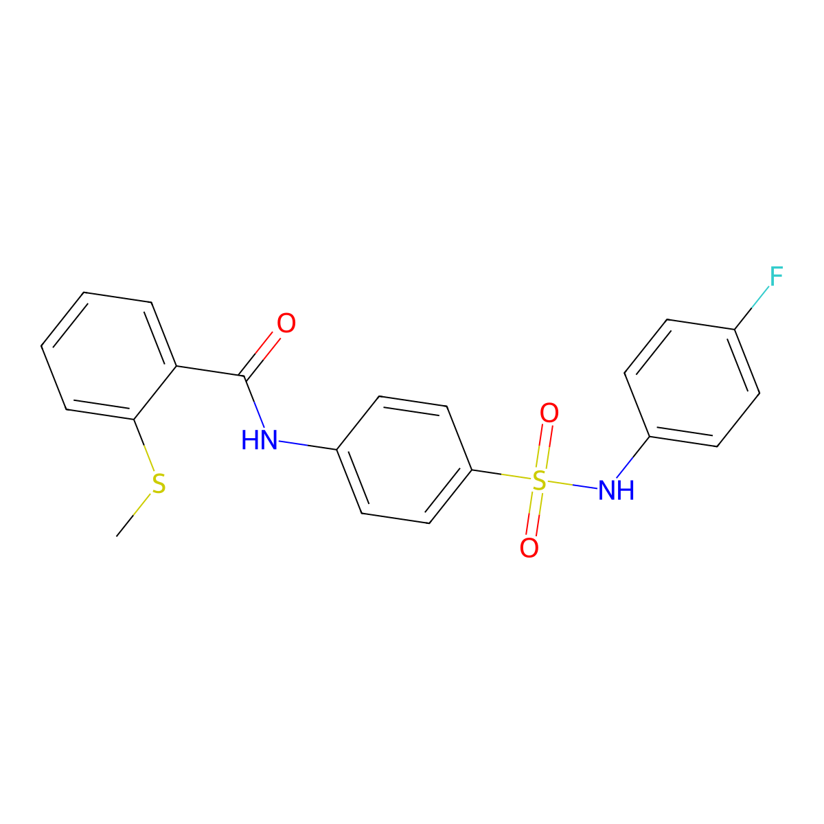 N-[4-[(4-fluorophenyl)sulfamoyl]phenyl]-2-methylsulfanylbenzamide molecular structure, CAS 831188-89-7
