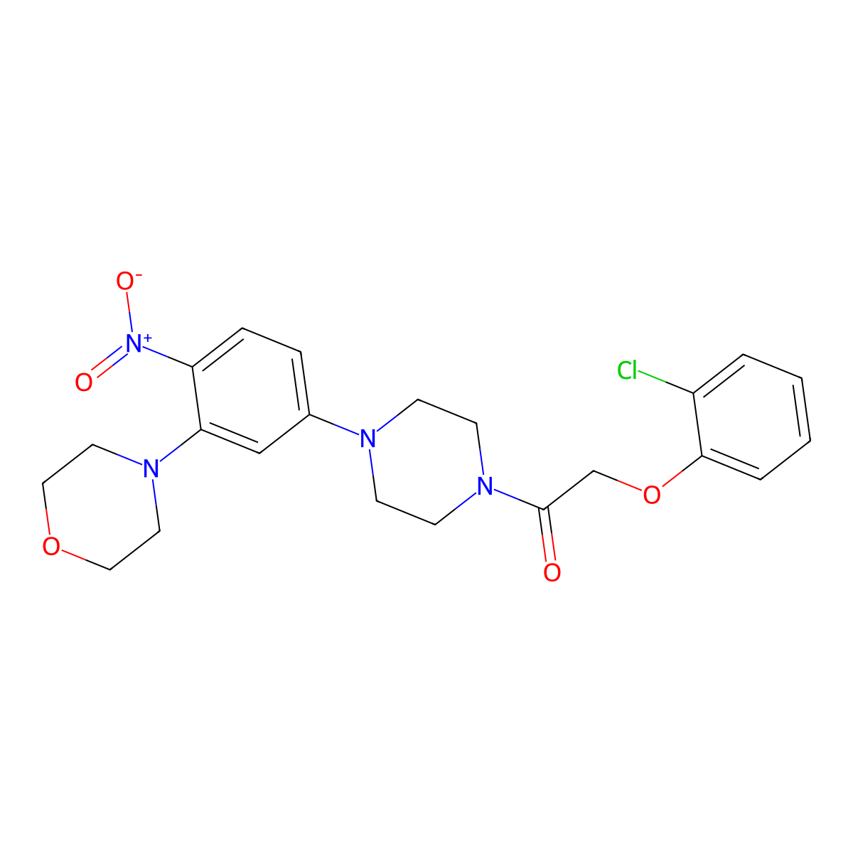 4-(5-{4-[(2-Chlorophenoxy)acetyl]-1-piperazinyl}-2-nitrophenyl)morpholine molecular structure, CAS 831188-94-4