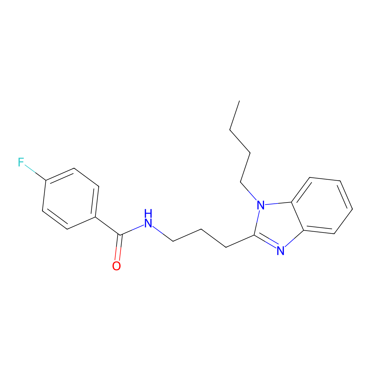 N-[3-(1-butylbenzimidazol-2-yl)propyl]-4-fluorobenzamide molecular structure, CAS 831188-98-8