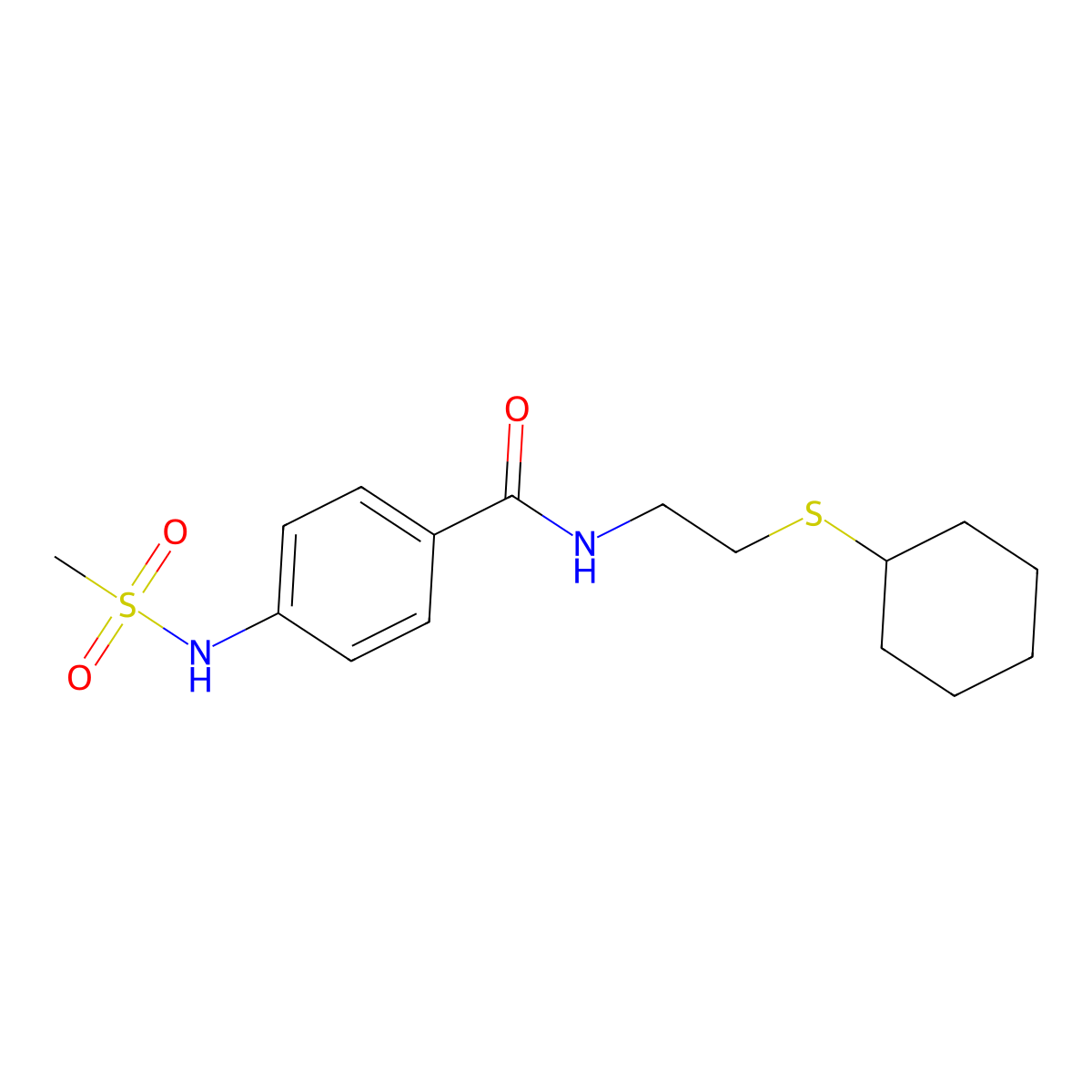 N-(2-cyclohexylsulfanylethyl)-4-(methanesulfonamido)benzamide molecular structure, CAS 831189-15-2