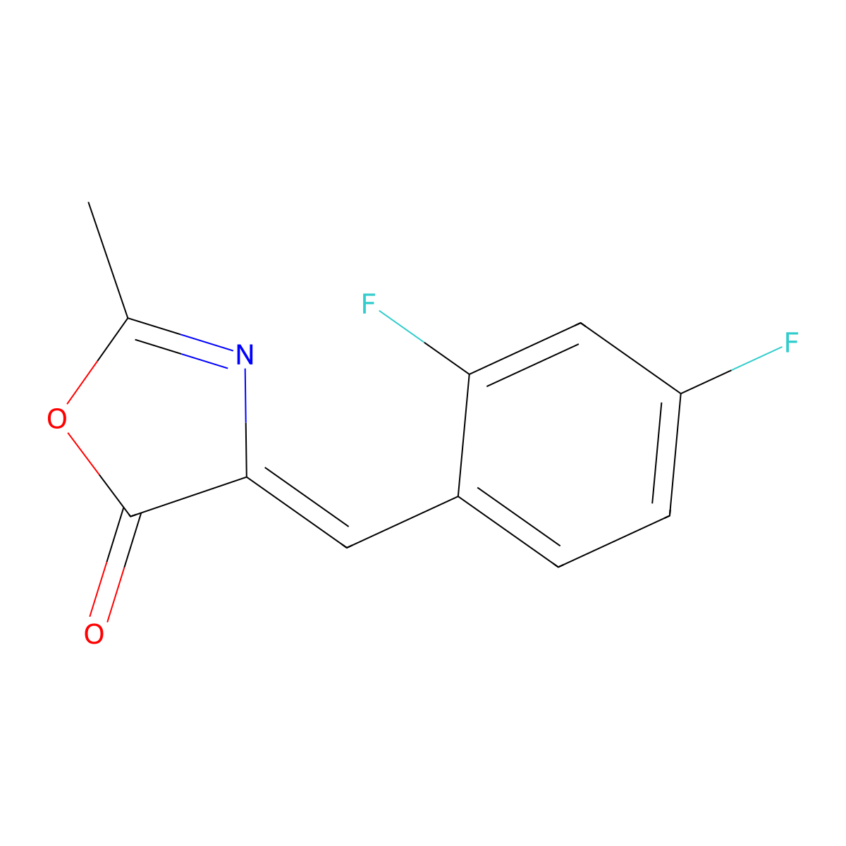 5(4H)-Oxazolone, 4-[(2,4-difluorophenyl)methylene]-2-methyl- molecular structure, CAS 831191-79-8
