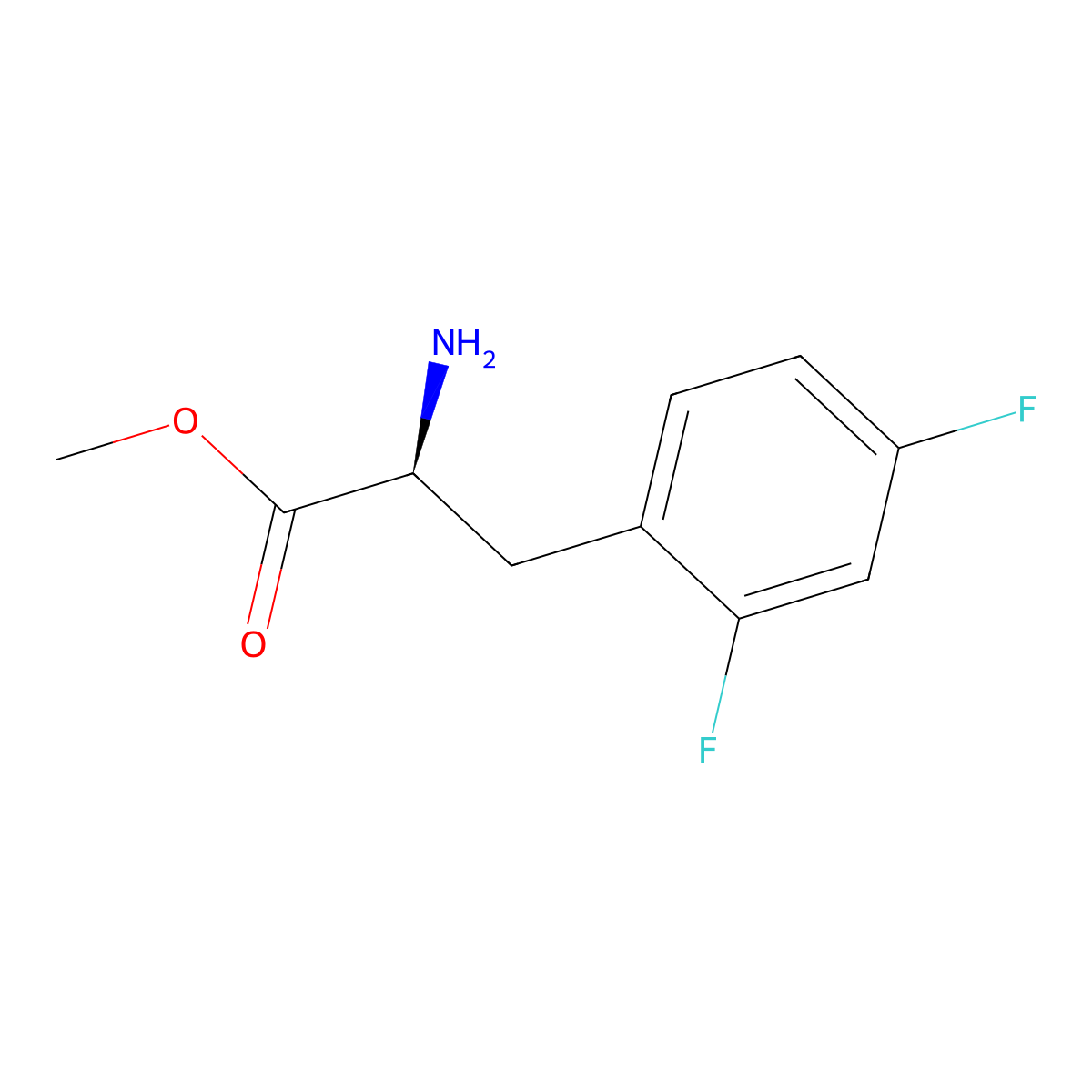 methyl (2S)-2-amino-3-(2,4-difluorophenyl)propanoate molecular structure, CAS 831191-82-3
