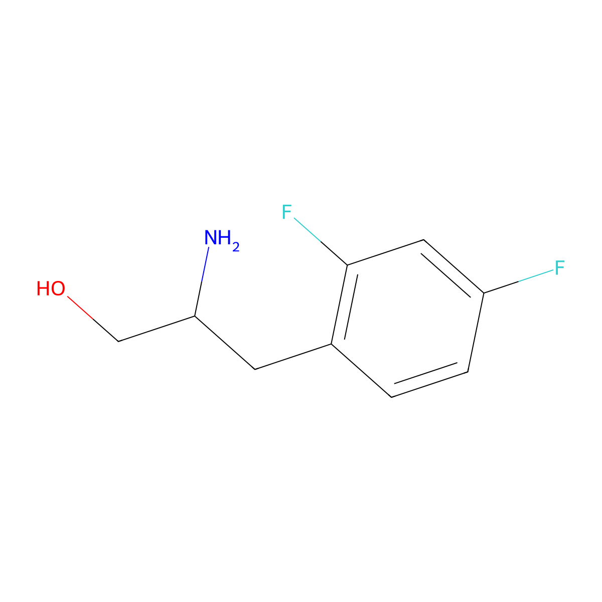 2-Amino-3-(2,4-difluorophenyl)propan-1-ol molecular structure, CAS 831191-83-4
