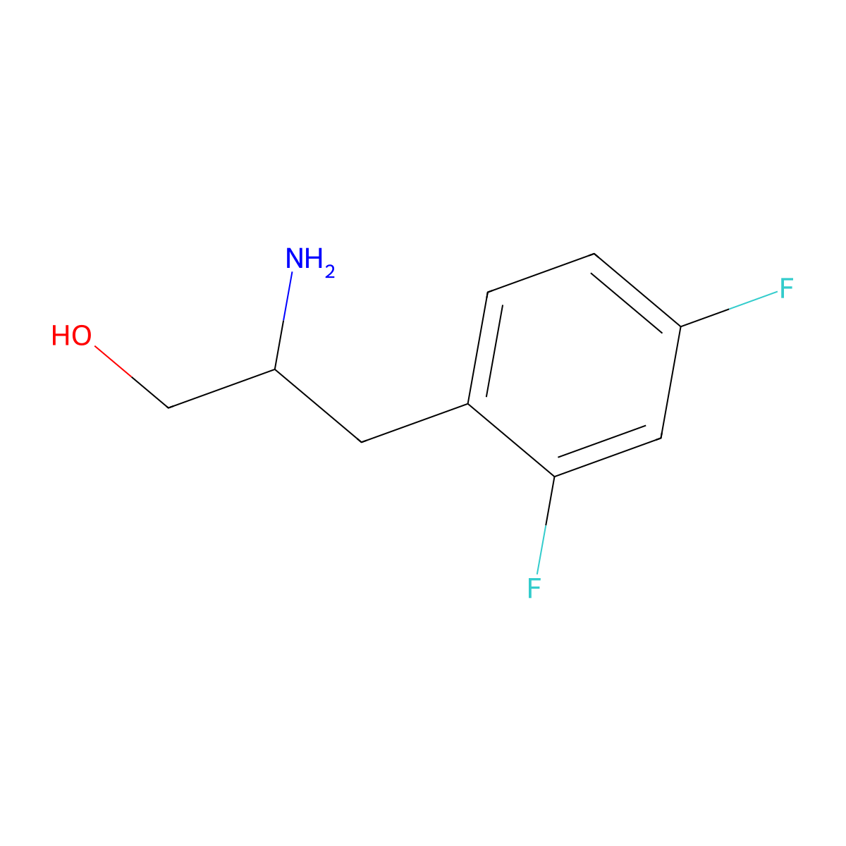 2-Amino-3-(2,4-difluorophenyl)propan-1-ol molecular structure, CAS 831191-83-4