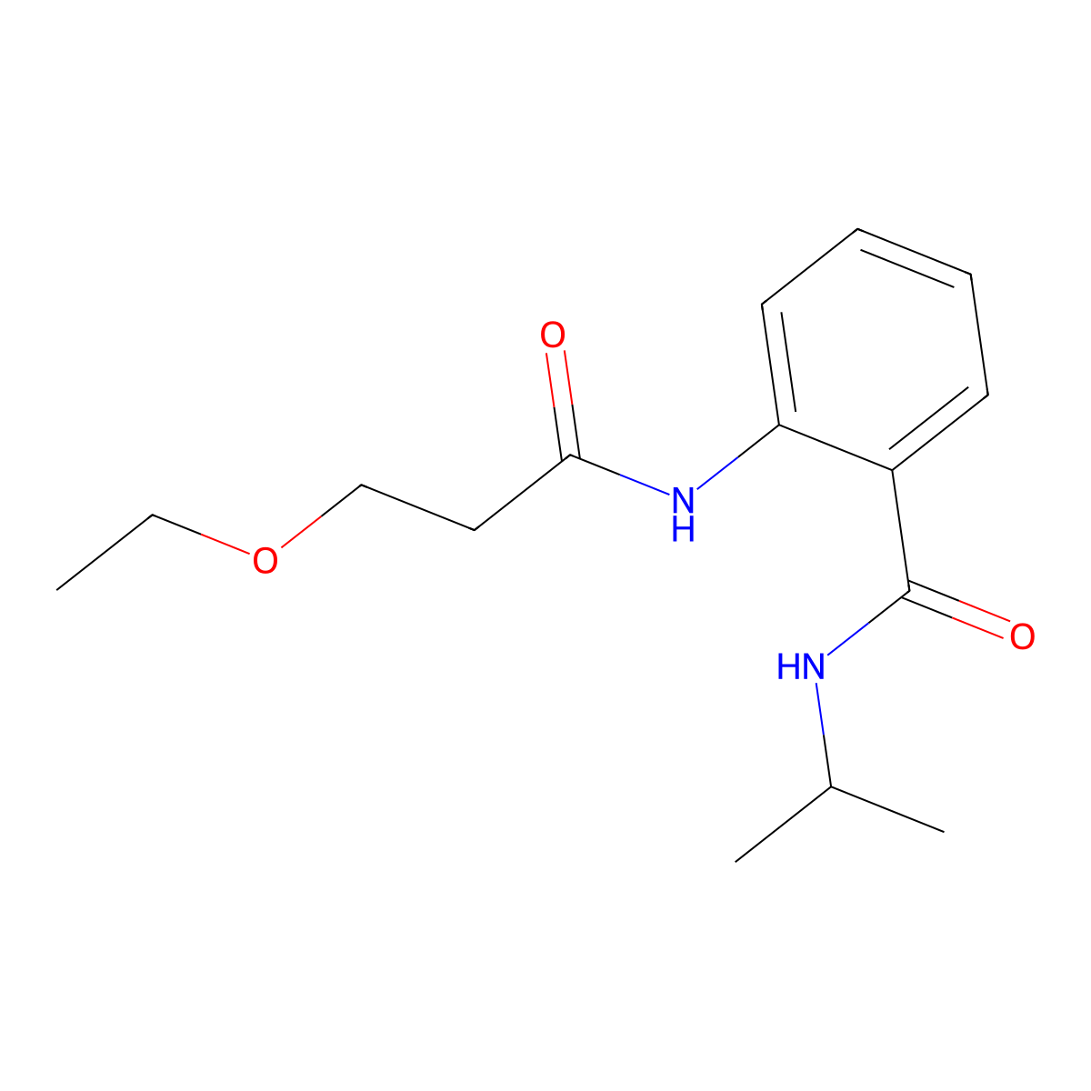 2-(3-ethoxypropanoylamino)-N-propan-2-ylbenzamide molecular structure, CAS 831192-11-1