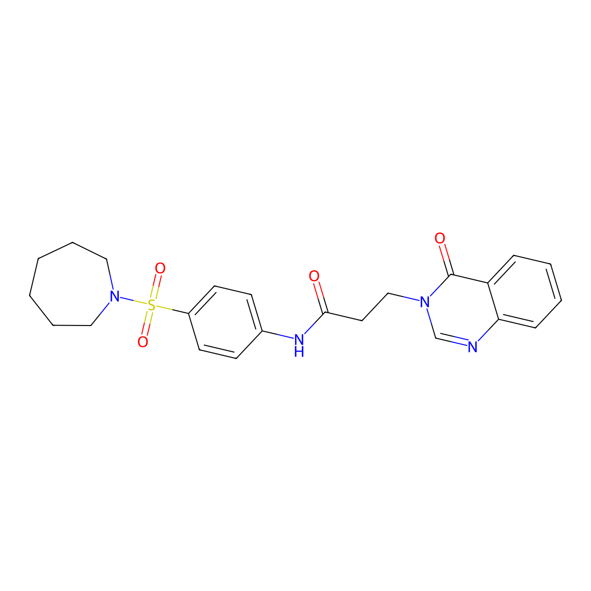 N-[4-(azepan-1-ylsulfonyl)phenyl]-3-(4-oxoquinazolin-3-yl)propanamide molecular structure, CAS 831192-29-1