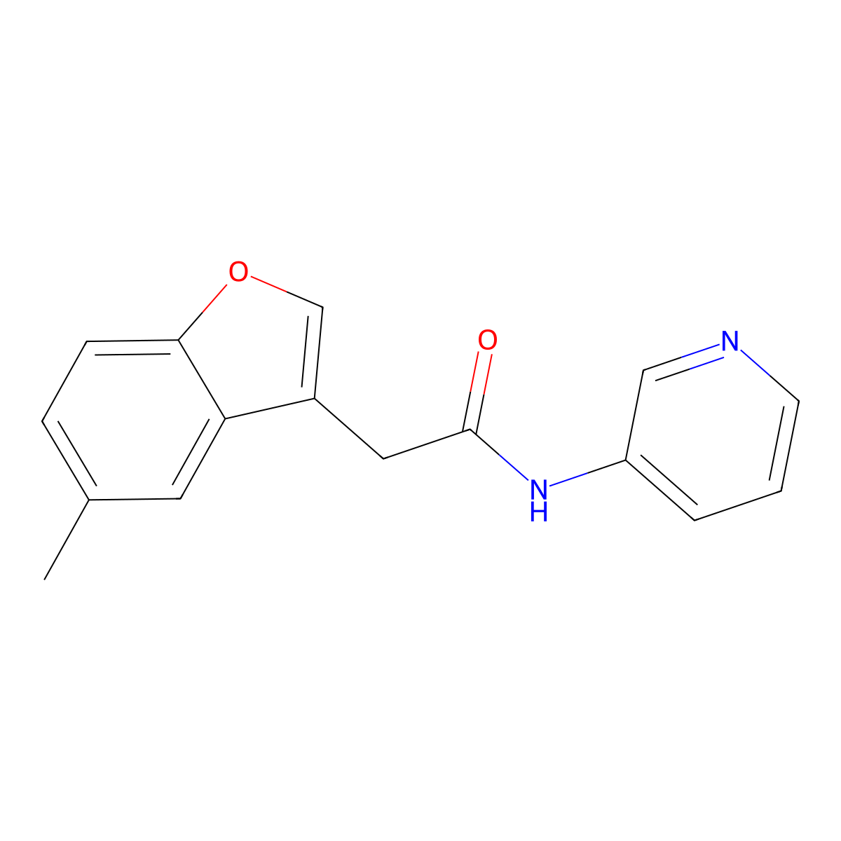 2-(5-methyl-1-benzofuran-3-yl)-N-pyridin-3-ylacetamide molecular structure, CAS 831192-31-5