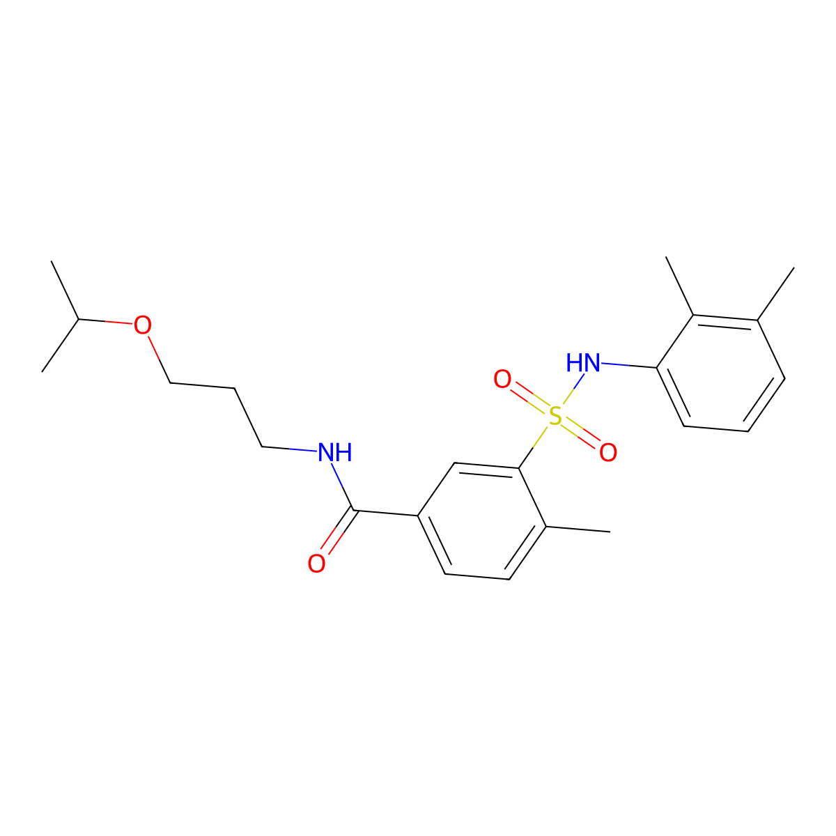 3-[(2,3-dimethylphenyl)sulfamoyl]-4-methyl-N-(3-propan-2-yloxypropyl)benzamide molecular structure, CAS 831192-35-9
