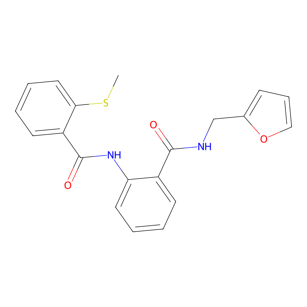 N-(furan-2-ylmethyl)-2-[(2-methylsulfanylbenzoyl)amino]benzamide molecular structure, CAS 831192-58-6