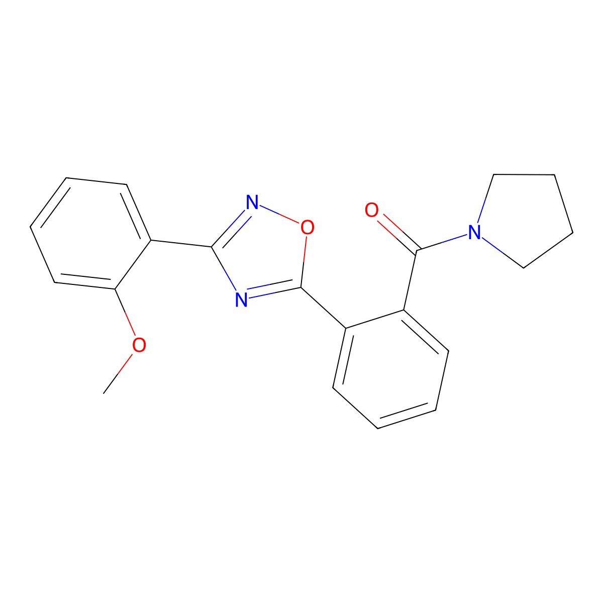 [2-[3-(2-Methoxyphenyl)-1,2,4-oxadiazol-5-yl]phenyl]-pyrrolidin-1-ylmethanone molecular structure, CAS 831192-64-4
