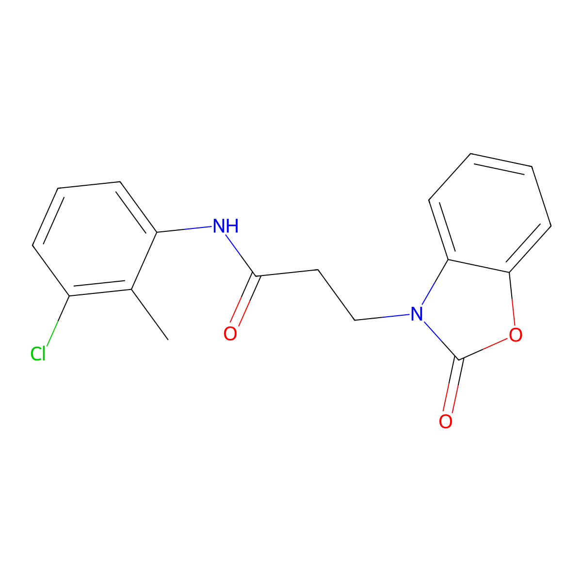 N-(3-chloro-2-methylphenyl)-3-(2-oxo-1,3-benzoxazol-3-yl)propanamide molecular structure, CAS 831192-70-2