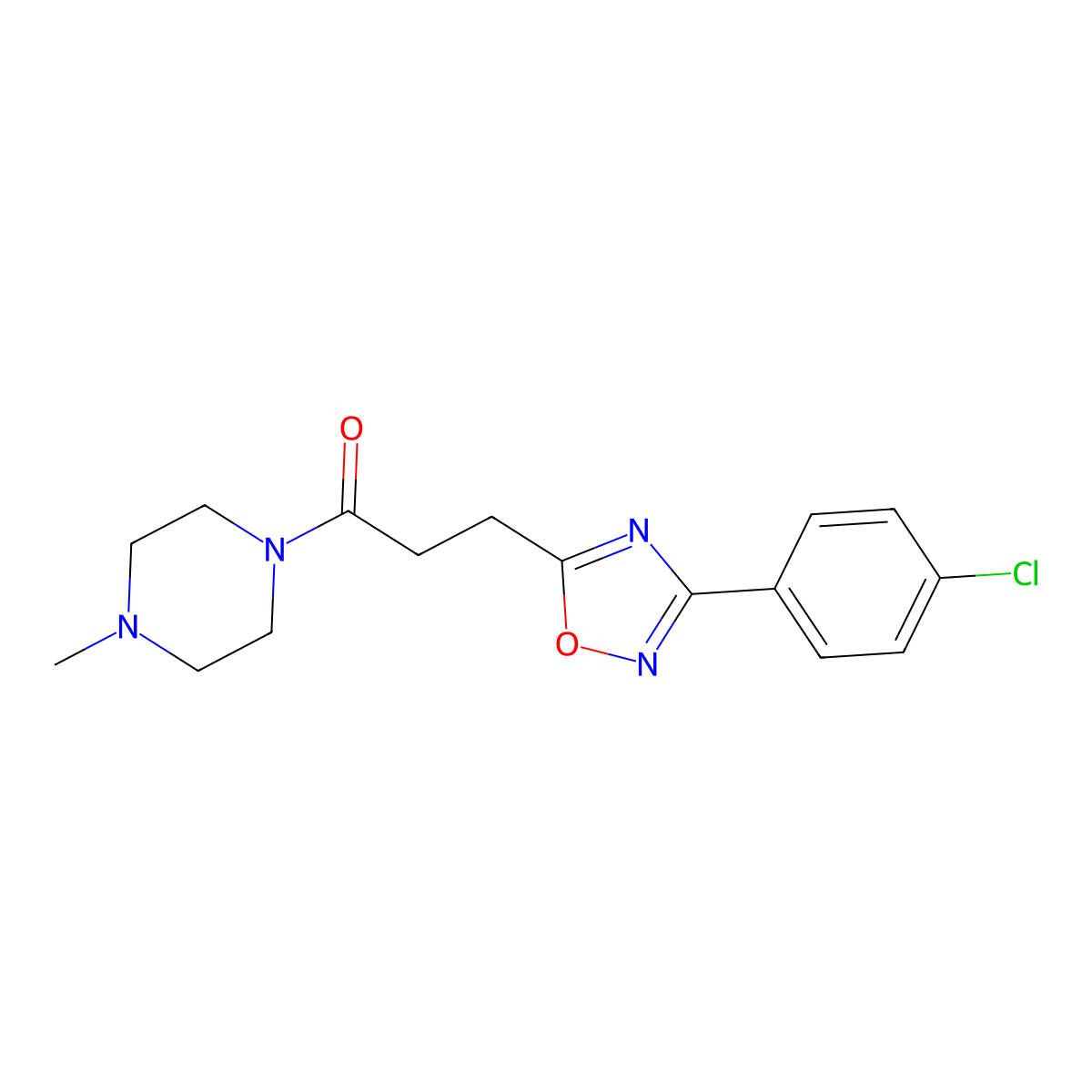 3-[3-(4-Chlorophenyl)-1,2,4-oxadiazol-5-yl]-1-(4-methylpiperazin-1-yl)propan-1-one molecular structure, CAS 831193-53-4