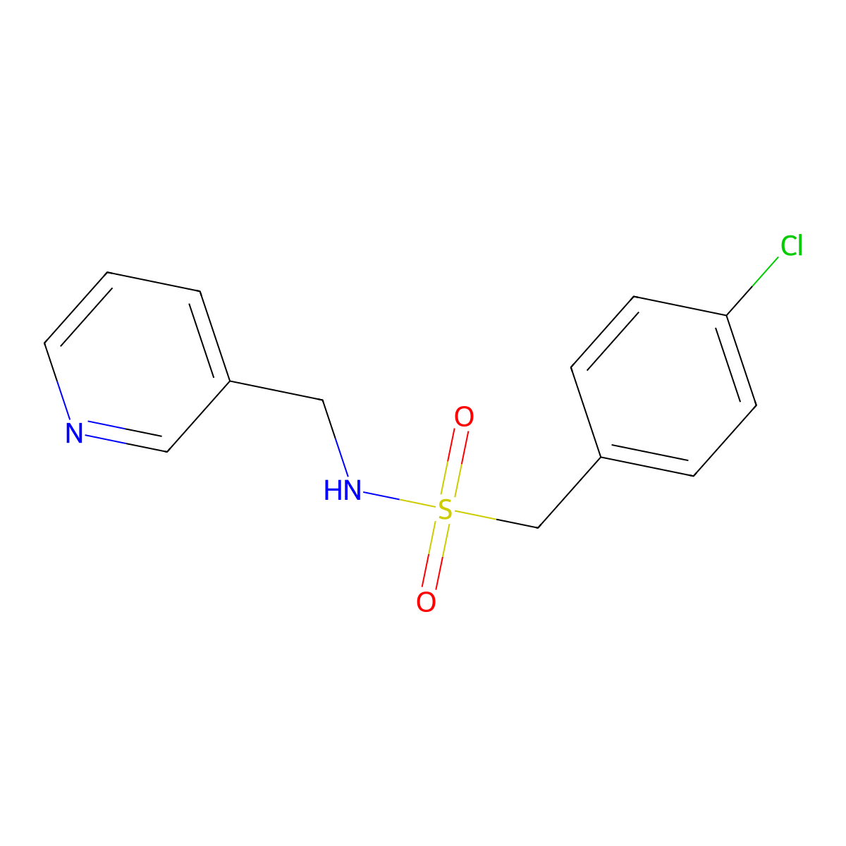 1-(4-chlorophenyl)-N-(pyridin-3-ylmethyl)methanesulfonamide molecular structure, CAS 831193-73-8