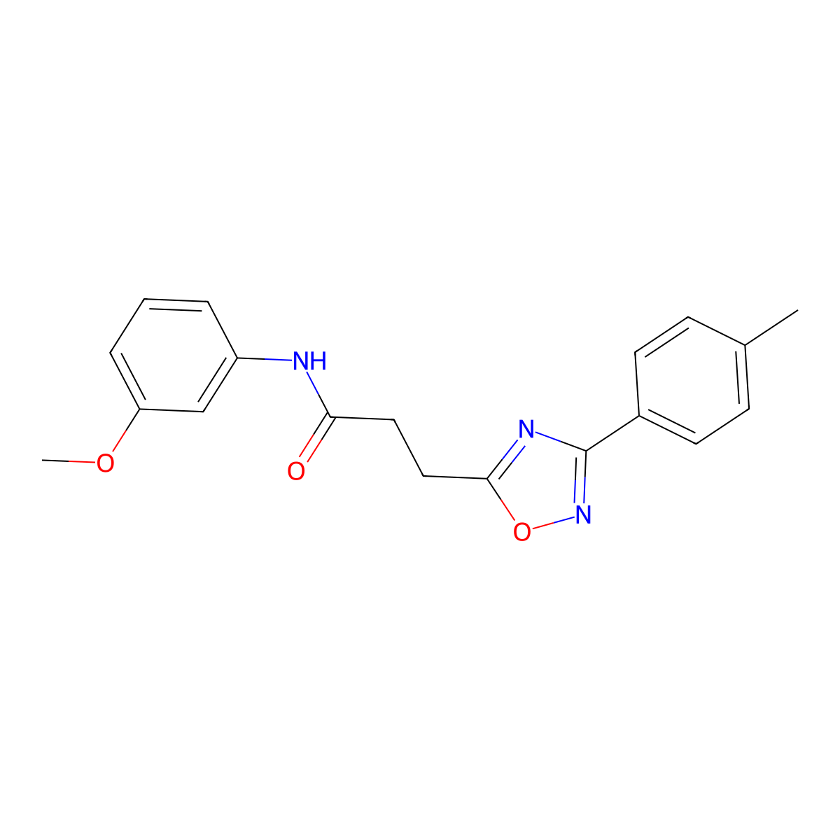 N-(3-methoxyphenyl)-3-[3-(4-methylphenyl)-1,2,4-oxadiazol-5-yl]propanamide molecular structure, CAS 831193-85-2