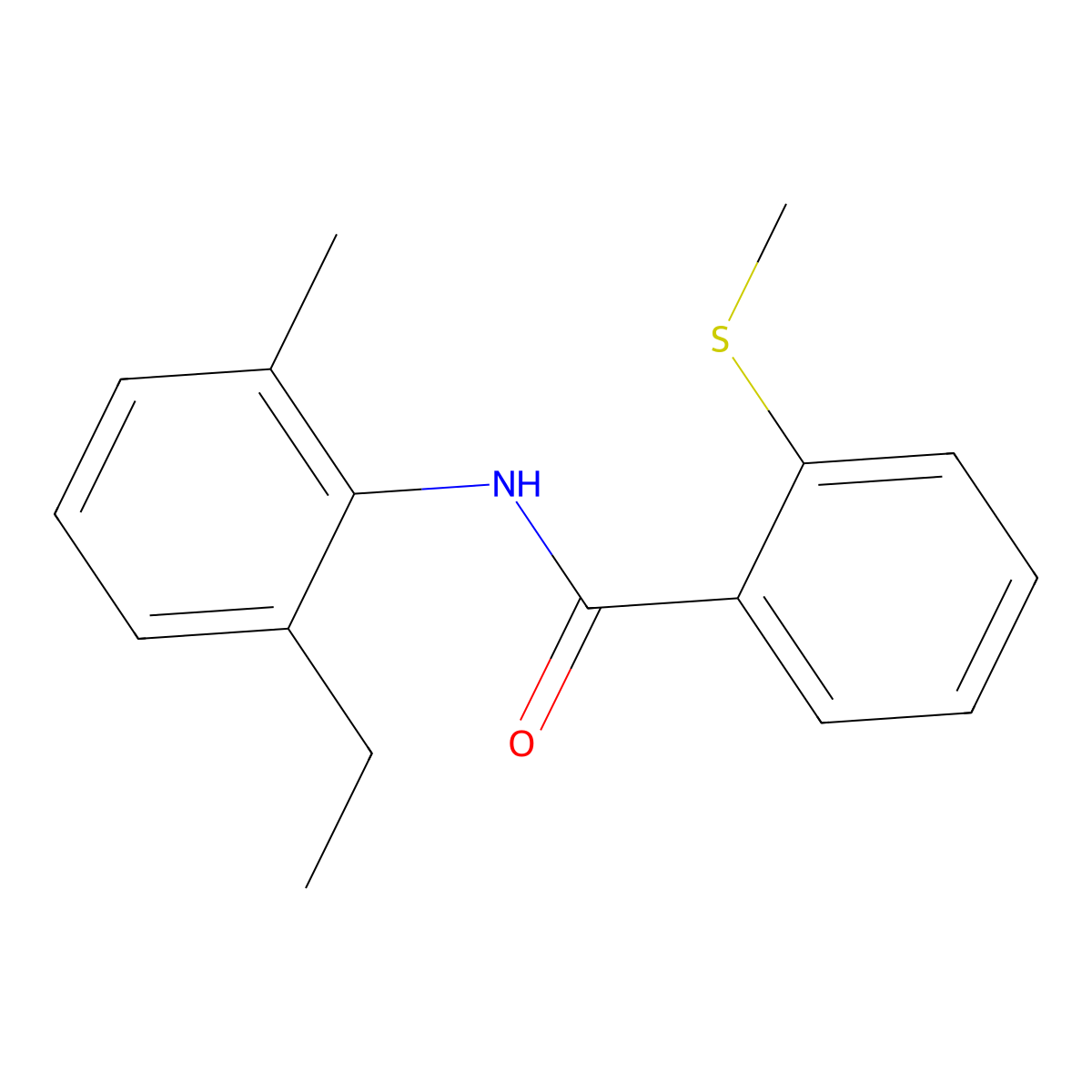N-(2-ethyl-6-methylphenyl)-2-methylsulfanylbenzamide molecular structure, CAS 831193-91-0