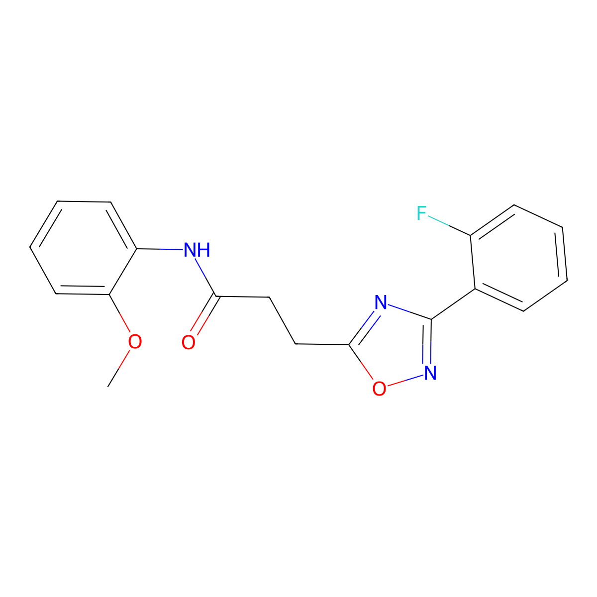 3-[3-(2-fluorophenyl)-1,2,4-oxadiazol-5-yl]-N-(2-methoxyphenyl)propanamide molecular structure, CAS 831193-96-5