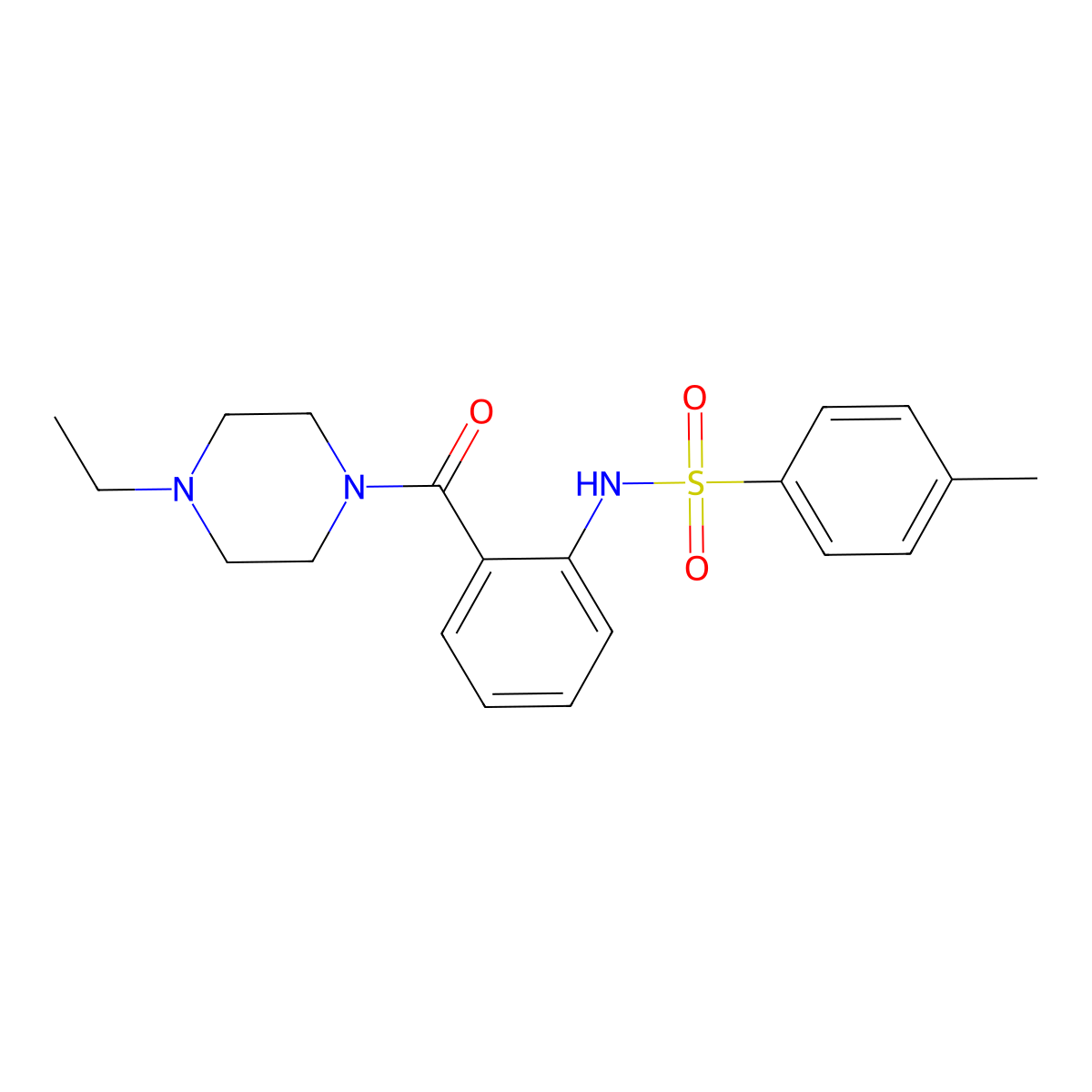 N-[2-(4-ethylpiperazine-1-carbonyl)phenyl]-4-methylbenzenesulfonamide molecular structure, CAS 831194-22-0