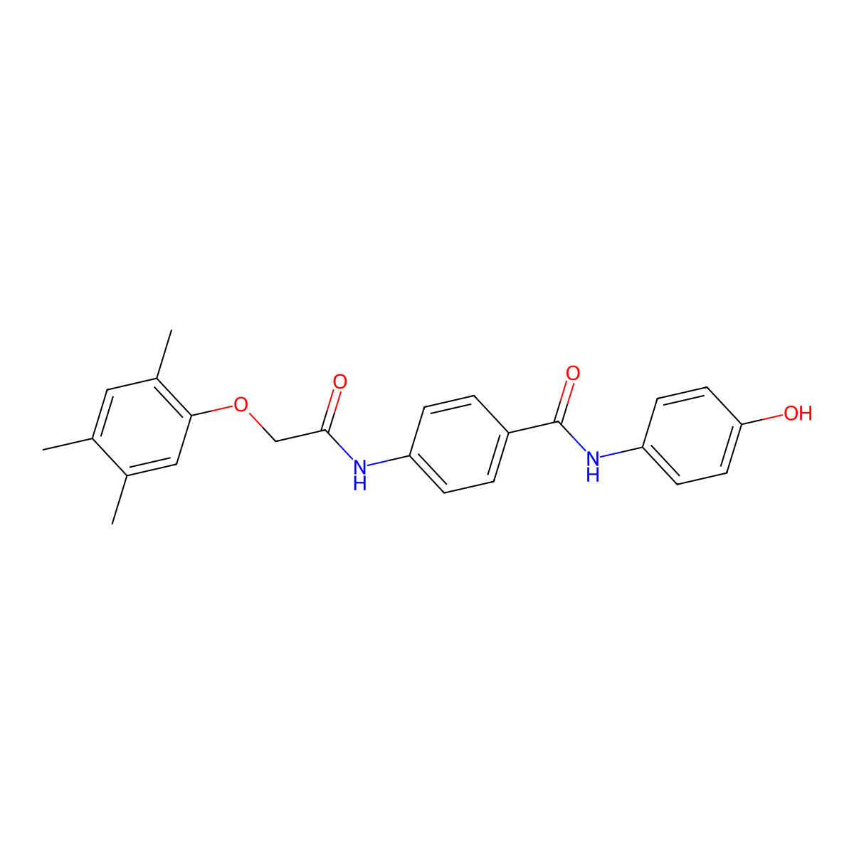 N-(4-hydroxyphenyl)-4-[[2-(2,4,5-trimethylphenoxy)acetyl]amino]benzamide molecular structure, CAS 831194-51-5