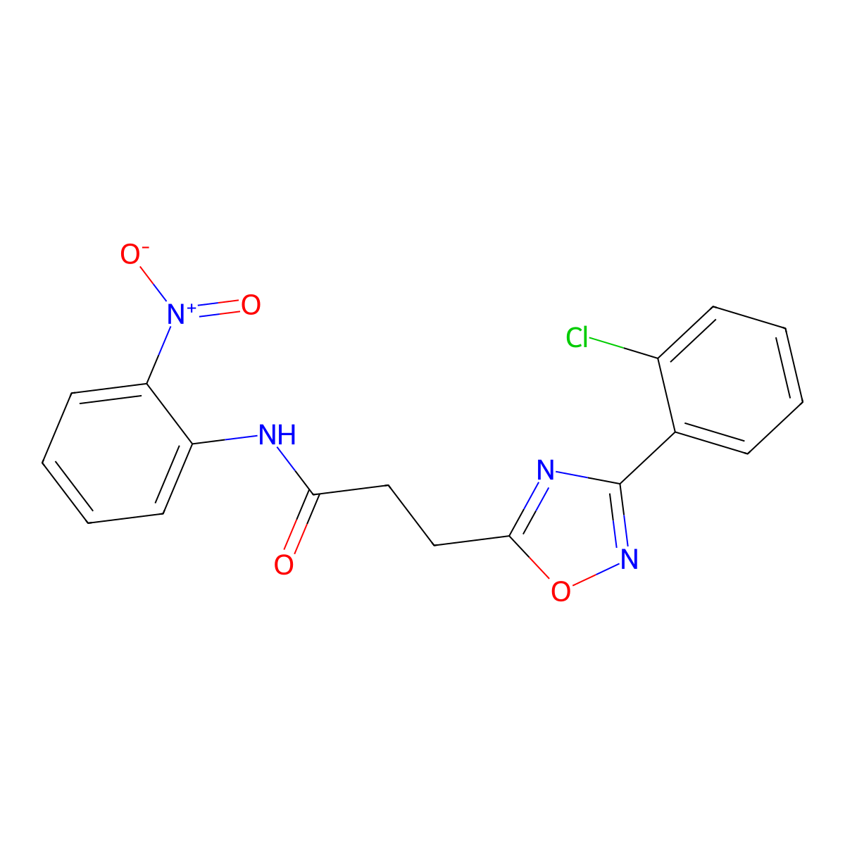 3-[3-(2-chlorophenyl)-1,2,4-oxadiazol-5-yl]-N-(2-nitrophenyl)propanamide molecular structure, CAS 831194-59-3