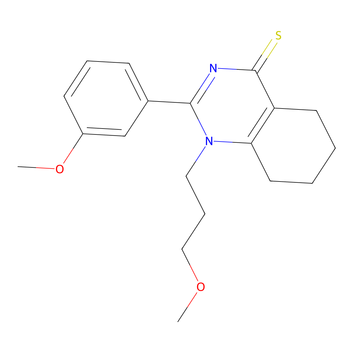 2-(3-methoxyphenyl)-1-(3-methoxypropyl)-5,6,7,8-tetrahydroquinazoline-4(1H)-thione molecular structure, CAS 831194-64-0