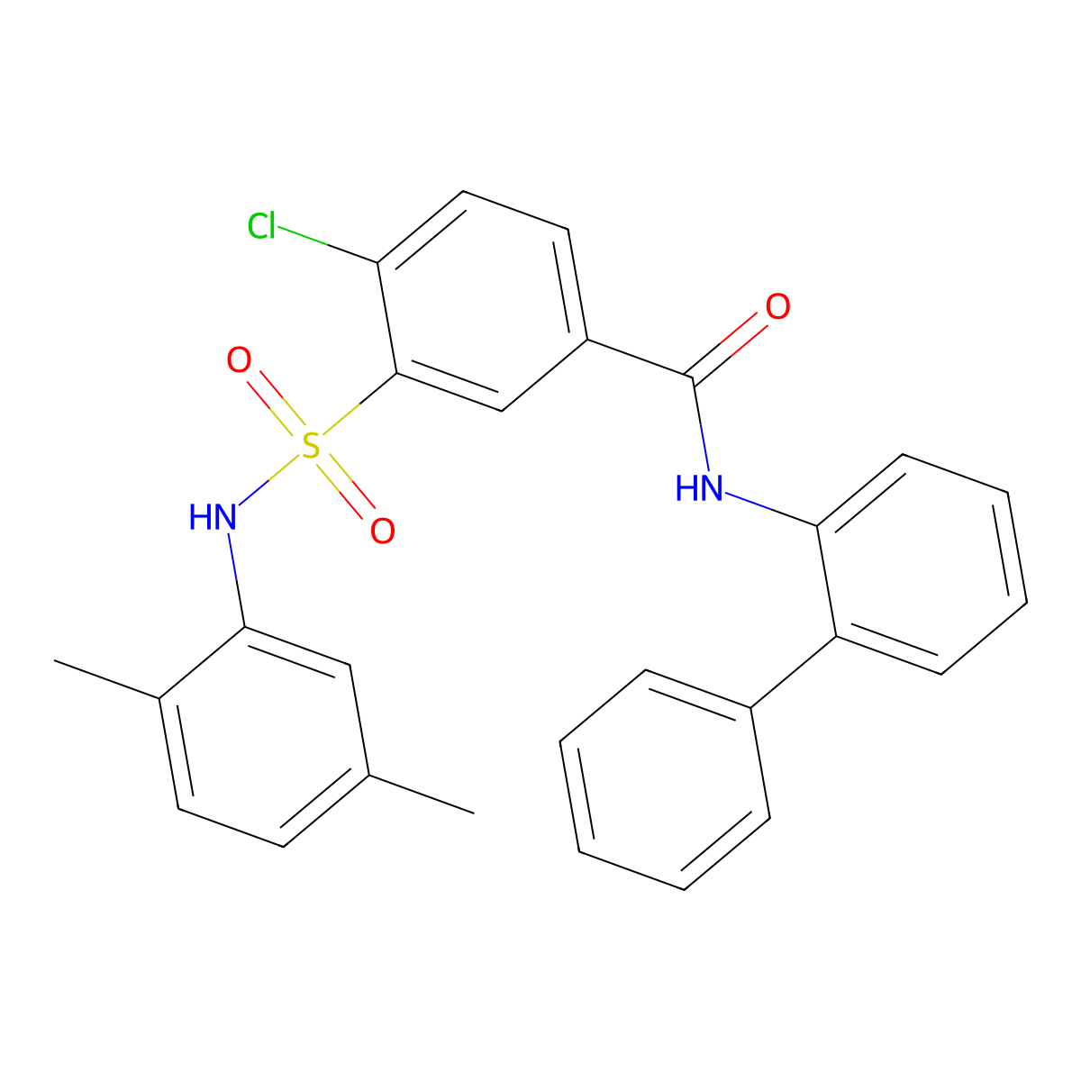 4-chloro-3-[(2,5-dimethylphenyl)sulfamoyl]-N-(2-phenylphenyl)benzamide molecular structure, CAS 831194-71-9
