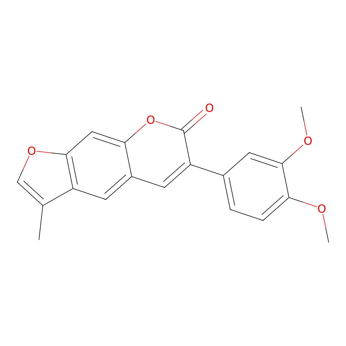 6-(3,4-dimethoxyphenyl)-3-methyl-7H-furo[3,2-g]chromen-7-one molecular structure, CAS 831195-01-8