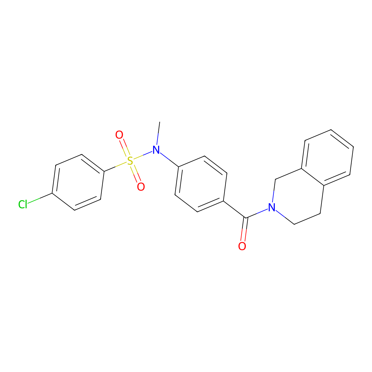 4-chloro-N-[4-(3,4-dihydro-1H-isoquinoline-2-carbonyl)phenyl]-N-methylbenzenesulfonamide molecular structure, CAS 831195-03-0