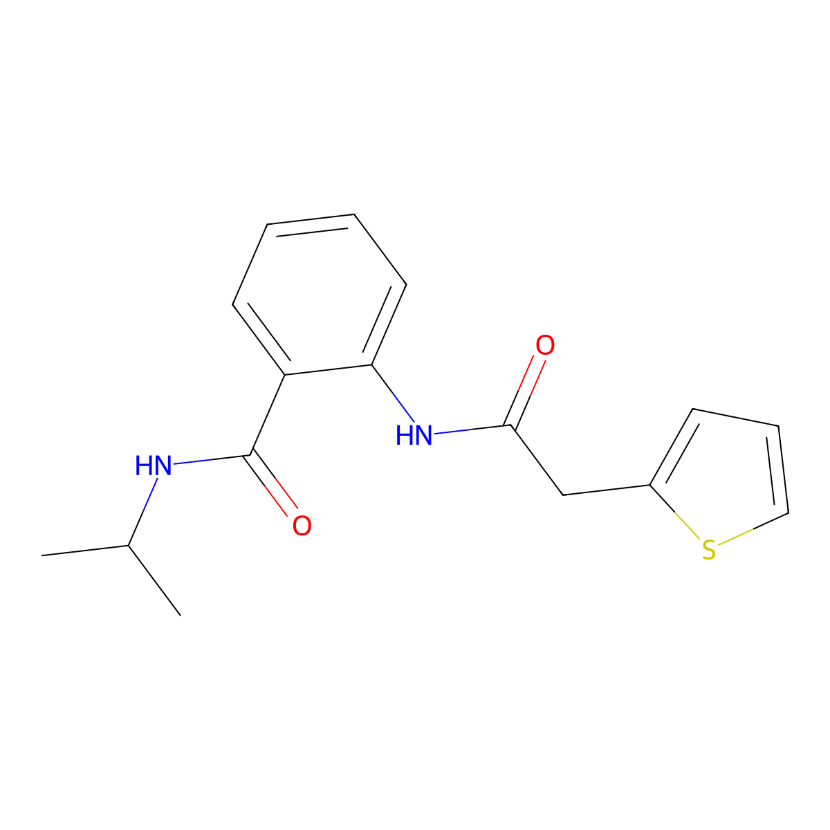 N-propan-2-yl-2-[(2-thiophen-2-ylacetyl)amino]benzamide molecular structure, CAS 831197-88-7