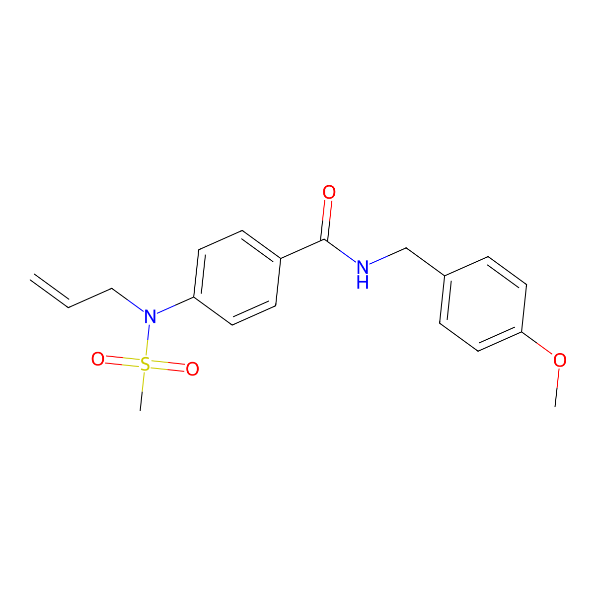 N-[(4-methoxyphenyl)methyl]-4-[methylsulfonyl(prop-2-enyl)amino]benzamide molecular structure, CAS 831197-90-1