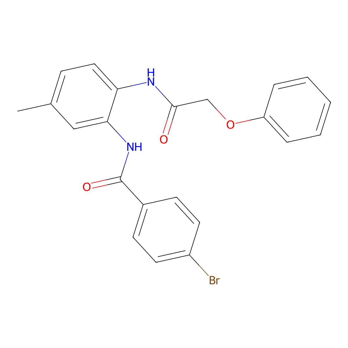 4-bromo-N-[5-methyl-2-[(2-phenoxyacetyl)amino]phenyl]benzamide molecular structure, CAS 831197-92-3