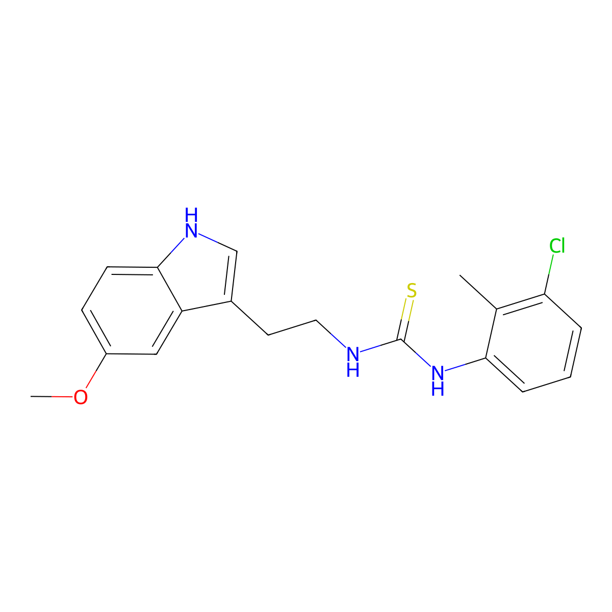 1-(3-chloro-2-methylphenyl)-3-[2-(5-methoxy-1H-indol-3-yl)ethyl]thiourea molecular structure, CAS 831198-04-0